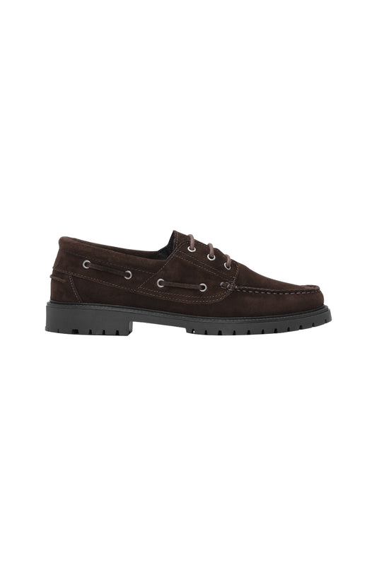 Les Deux Taylor Oil Suede Boat Shoe Turkish Coffee Brown