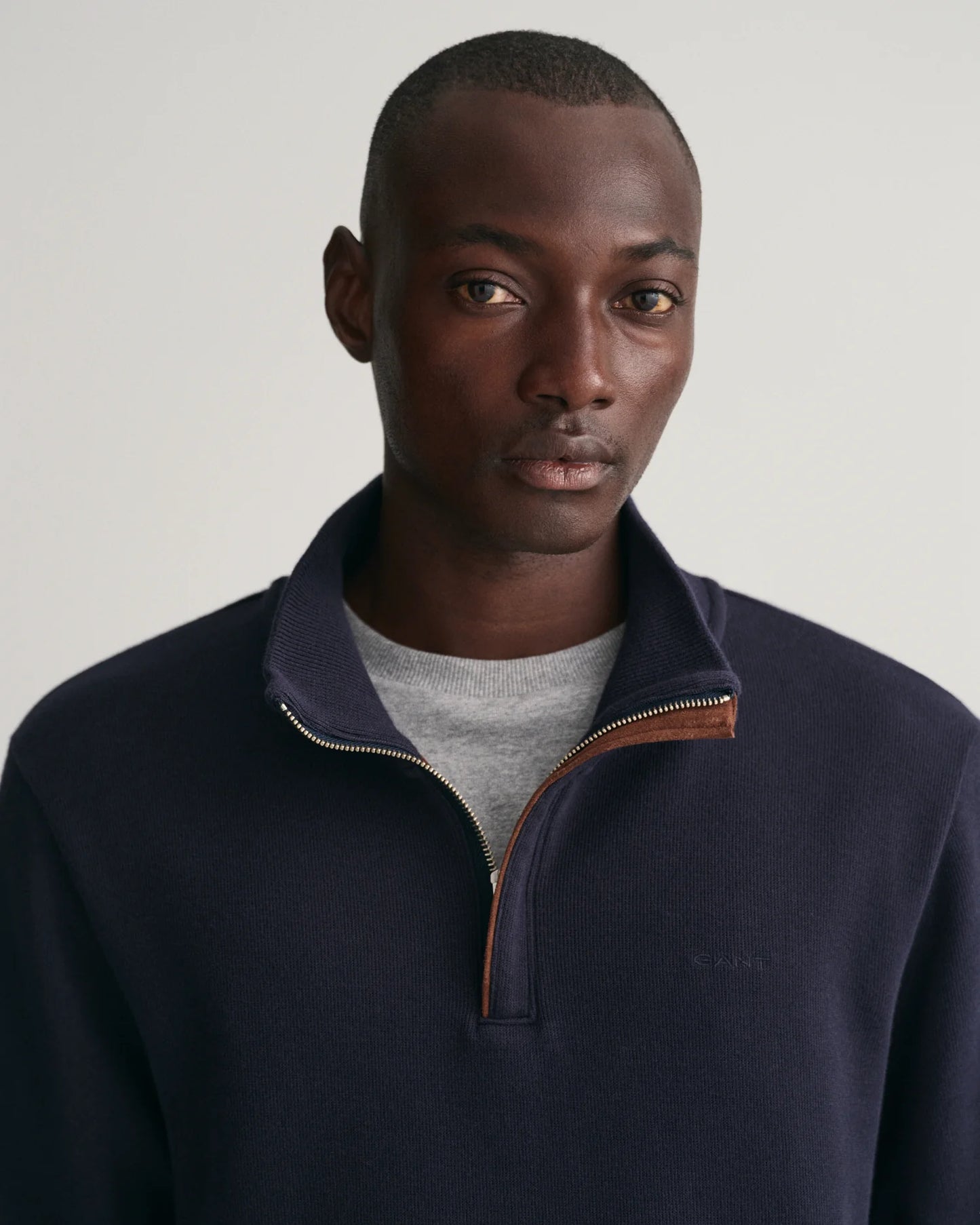 Gant Sacker Rib Half Zip Evening Blue