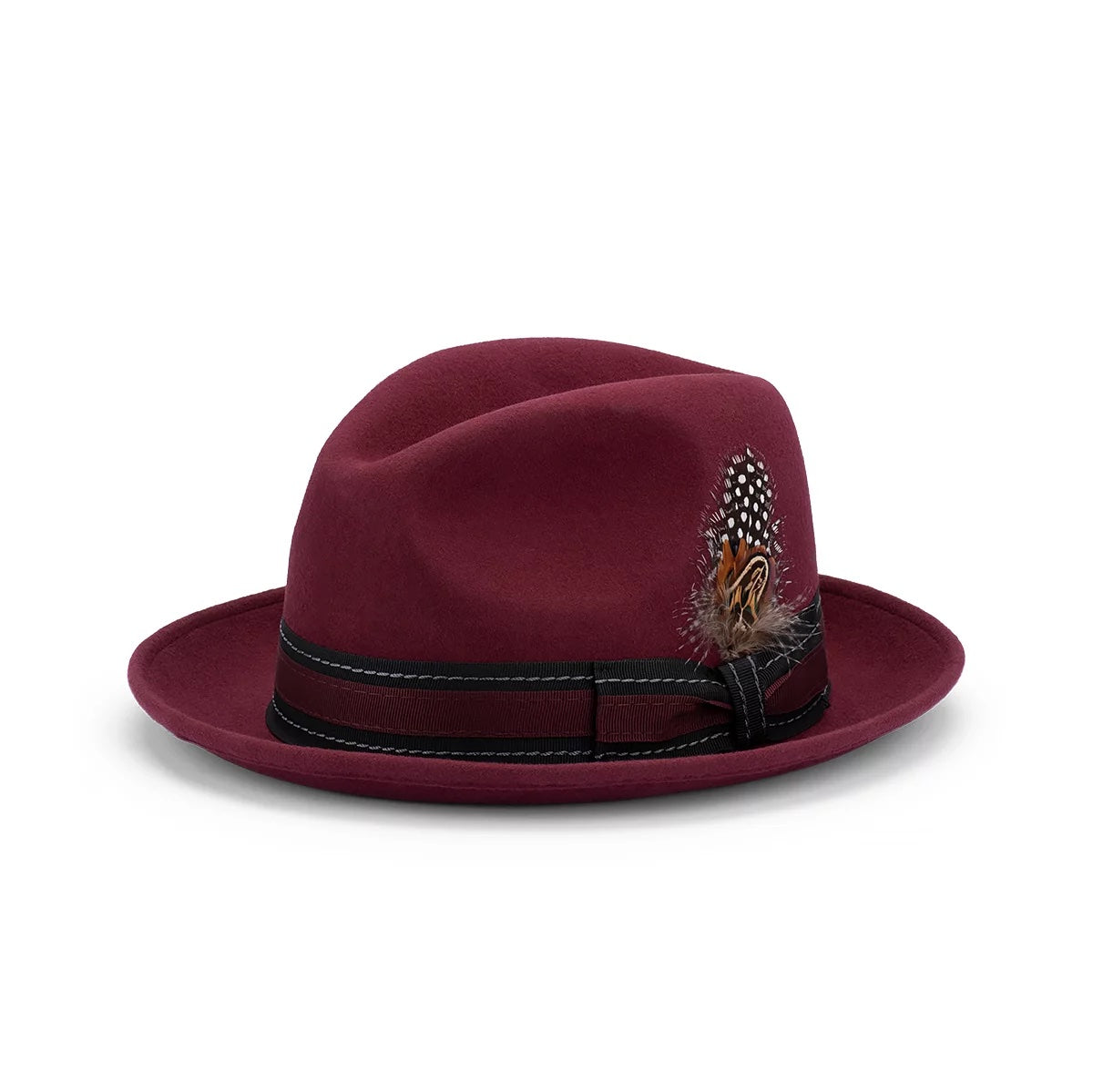 Avenel Clark Wool Felt Fedora Bordeaux