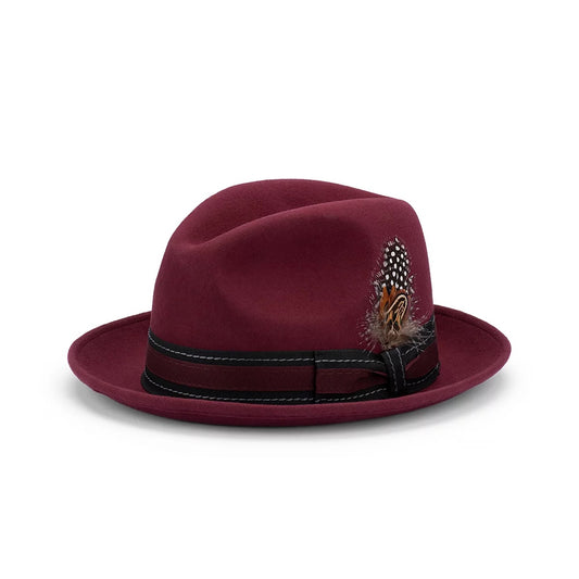 Avenel Clark Wool Felt Fedora Bordeaux