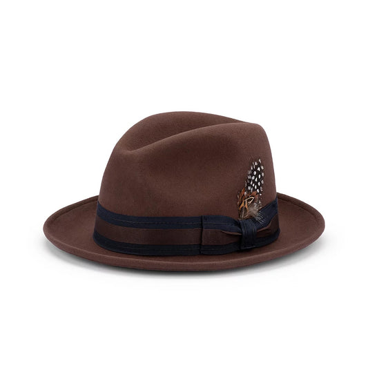 Avenel Clark Wool Felt Fedora Brown