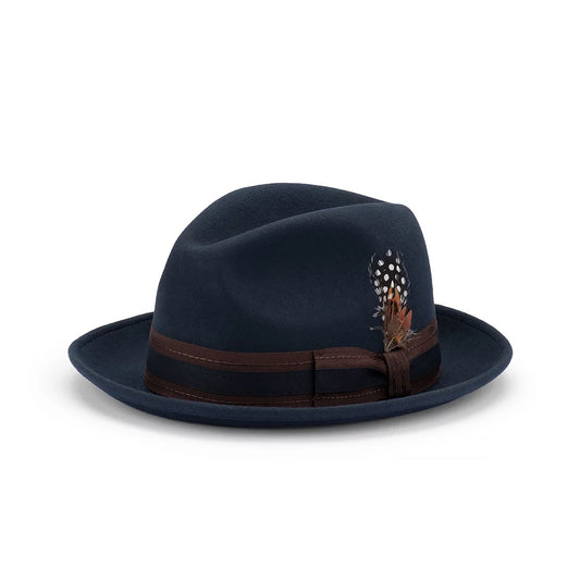 Avenel Clark Wool Felt Fedora Navy