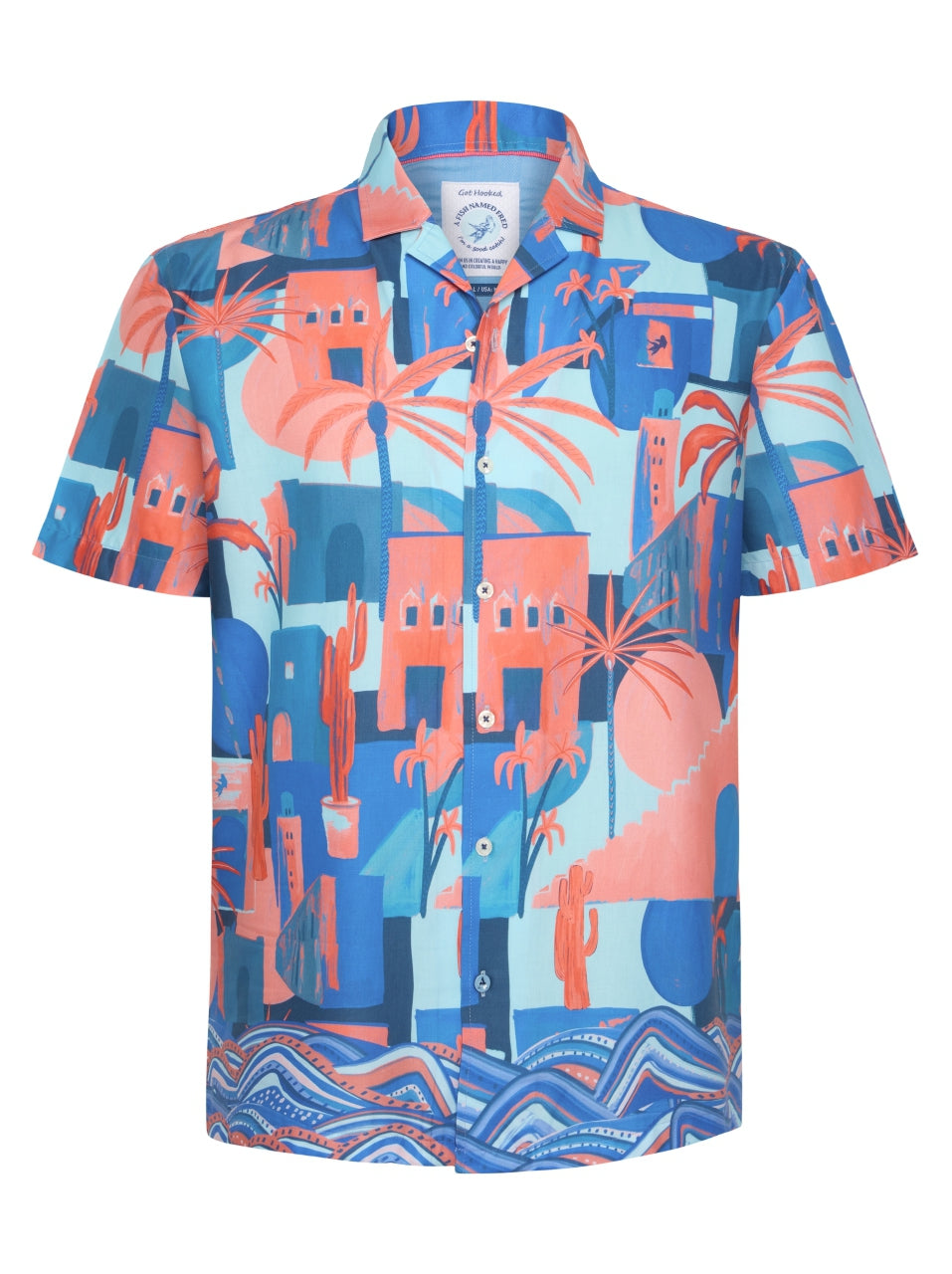 A Fish Named Fred SS Casual Shirt Multi Colour Coral