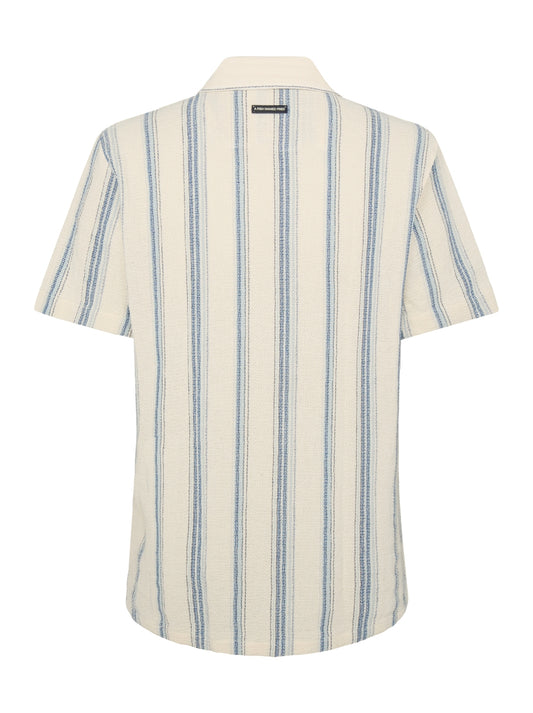 A Fish Named Fred SS Casual Shirt Stripe Cobalt