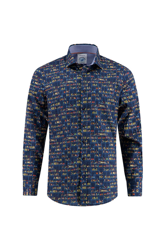 A Fish Named Fred Liquor Store LS Shirt Navy