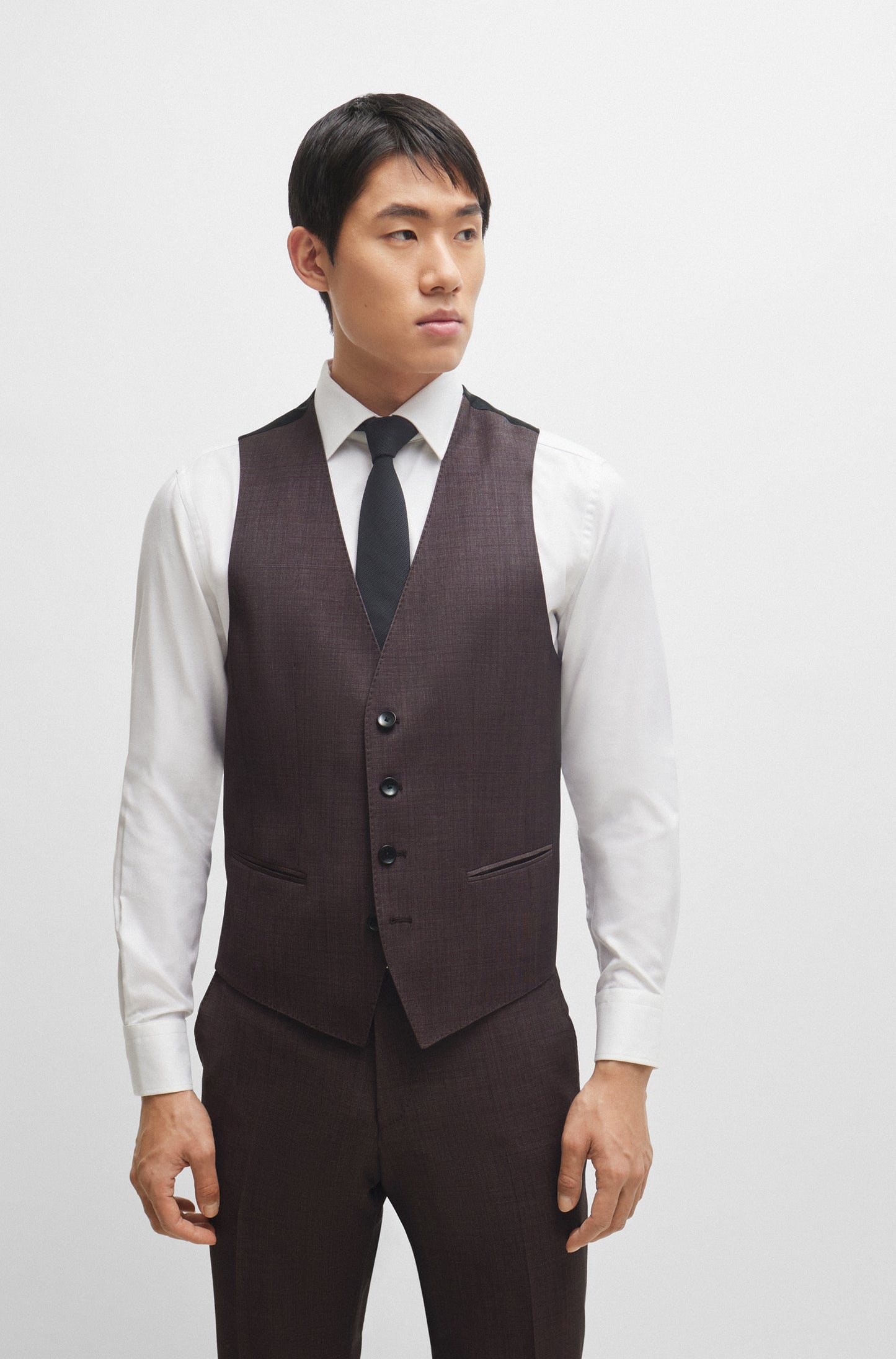 Hugo Boss H-Huge 3pc Suit Dk Red