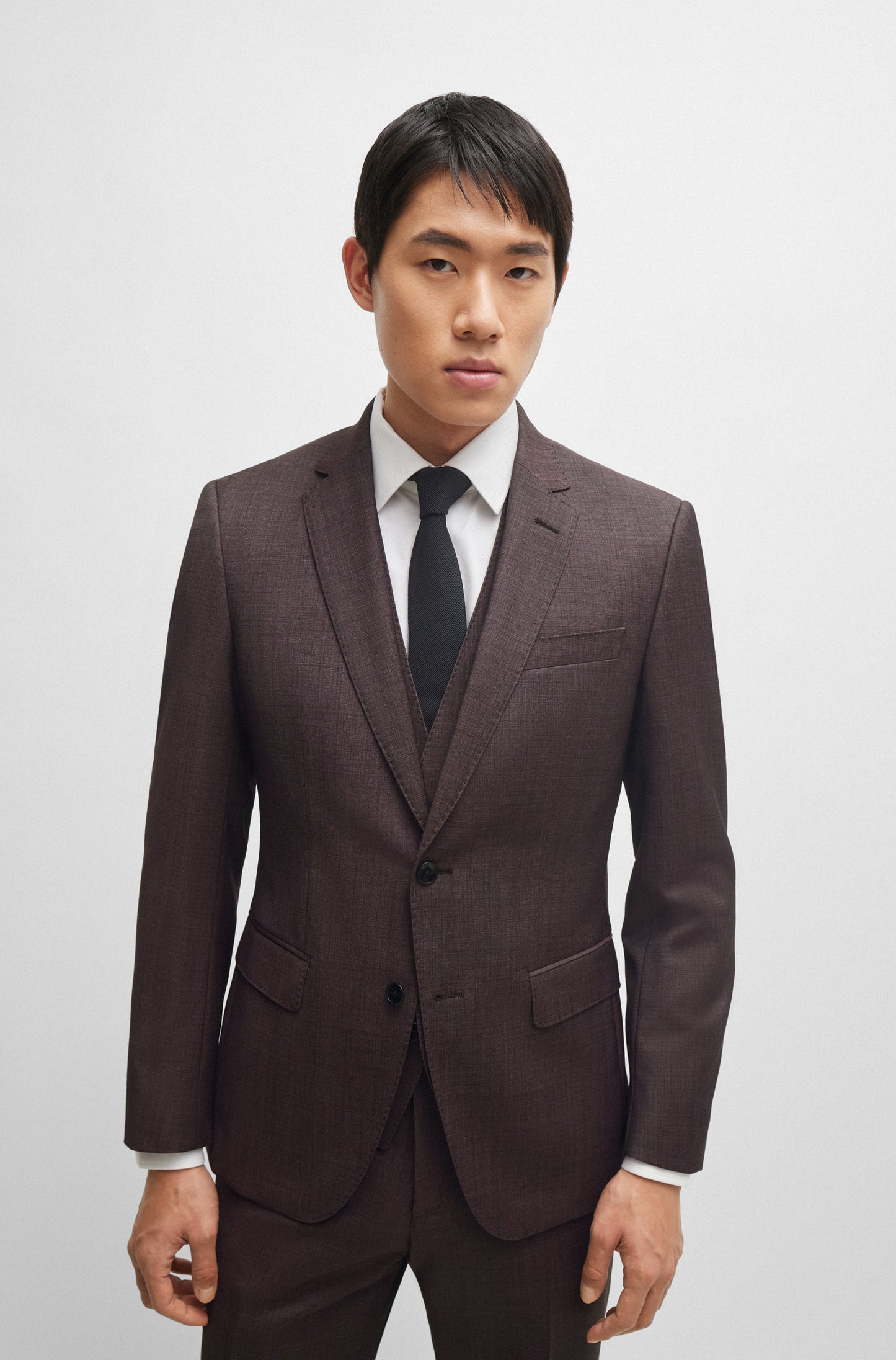 Hugo Boss H-Huge 3pc Suit Dk Red
