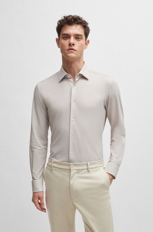 Hugo Boss P-Hank-Kent Slim LS Shirt Dark Beige