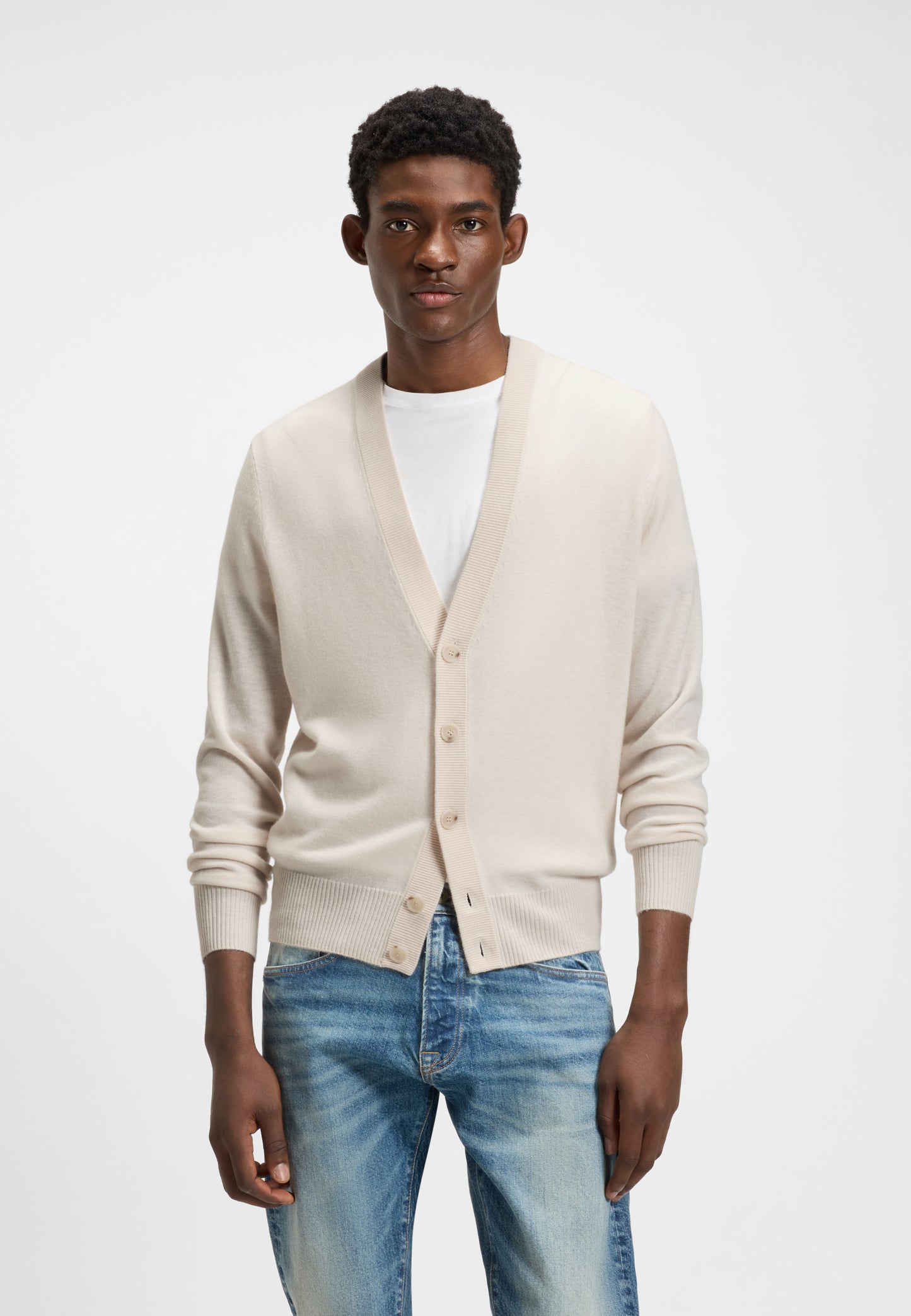 BECKHAM x BOSS cardigan in 100% cashmere