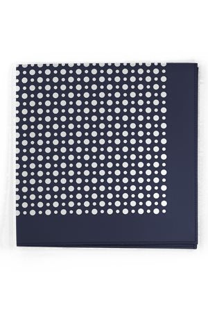 BECKHAM x BOSS Printed Silk Pocket Square Dark Blue