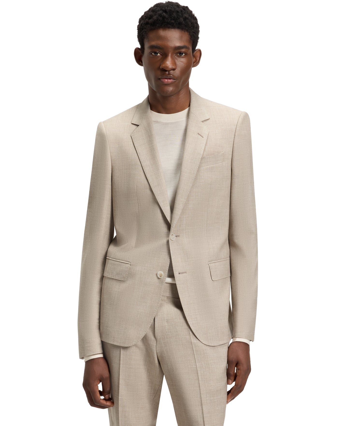 Beckham X Hugo Boss Wool Blend Beige Suit