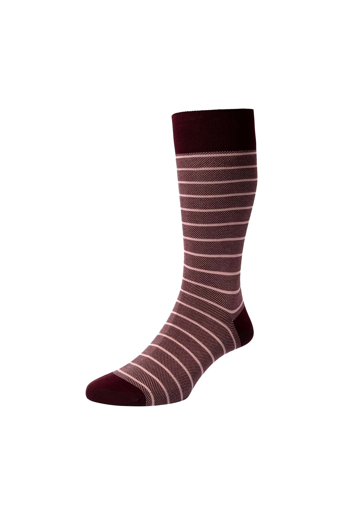 Pantherella Barrington Jacquard Sock Burgundy/Dusty Pink