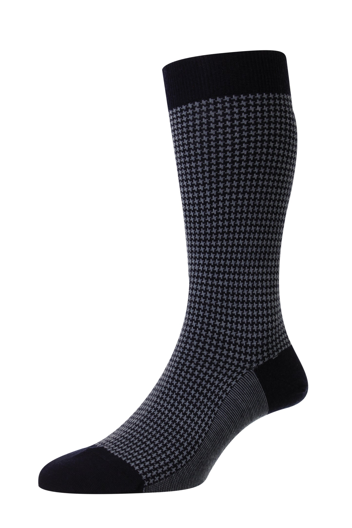 Pantherella Gadsbury Cott/Nylon Pin Dot Sock Navy