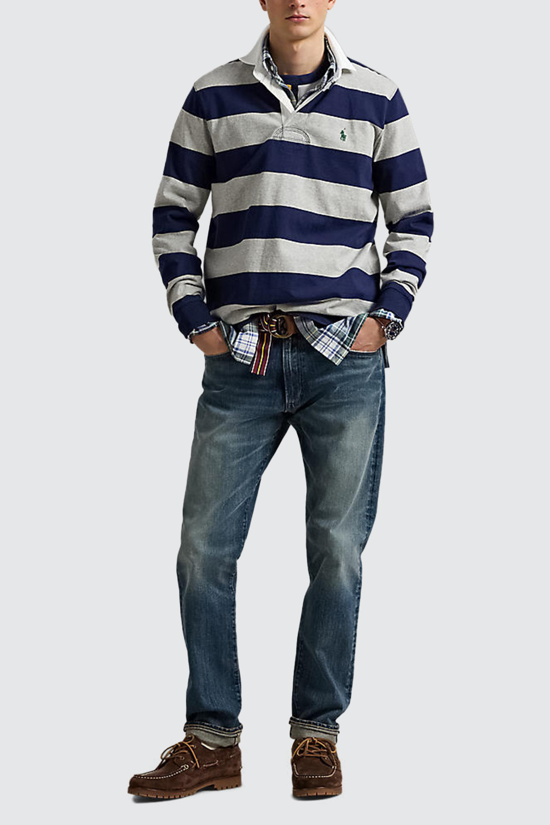 Polo Ralph Lauren The Iconic Rugby Shirt Newport Navy/Andover Heather