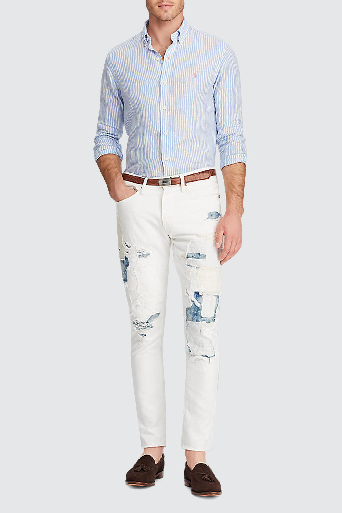 Polo Ralph Lauren Classic Fit Striped LS Shirt Blue/White