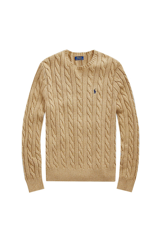 Polo Ralph Lauren Cable-Knit Cotton Sweater Camel Melange