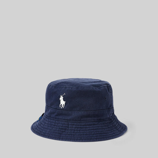 Polo Ralph Lauren Reversible Cotton/Linen Bucket Hat Navy/Indigo