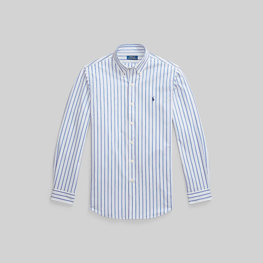 Polo Ralph Lauren Custom Fit Stretch Poplin LS Shirt White/Blue Multi
