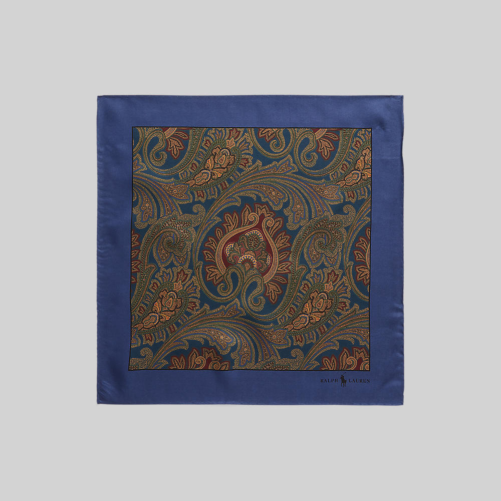 Polo Ralph Lauren Pocket Square Madder Paisley Blue