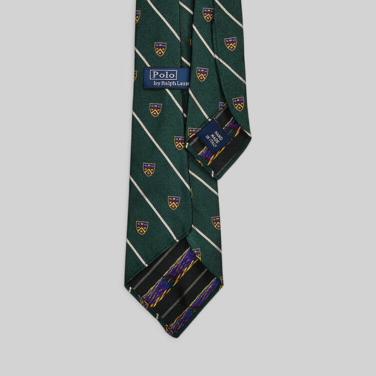 Polo Ralph Lauren Vintage Heraldic Club Chevron Neck Tie Medium Green