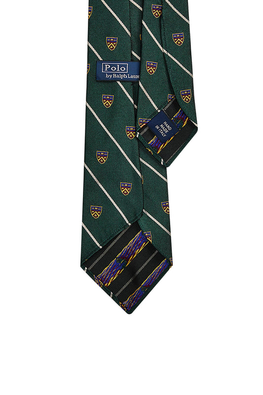 Polo Ralph Lauren Vintage Heraldic Club Chevron Neck Tie Medium Green