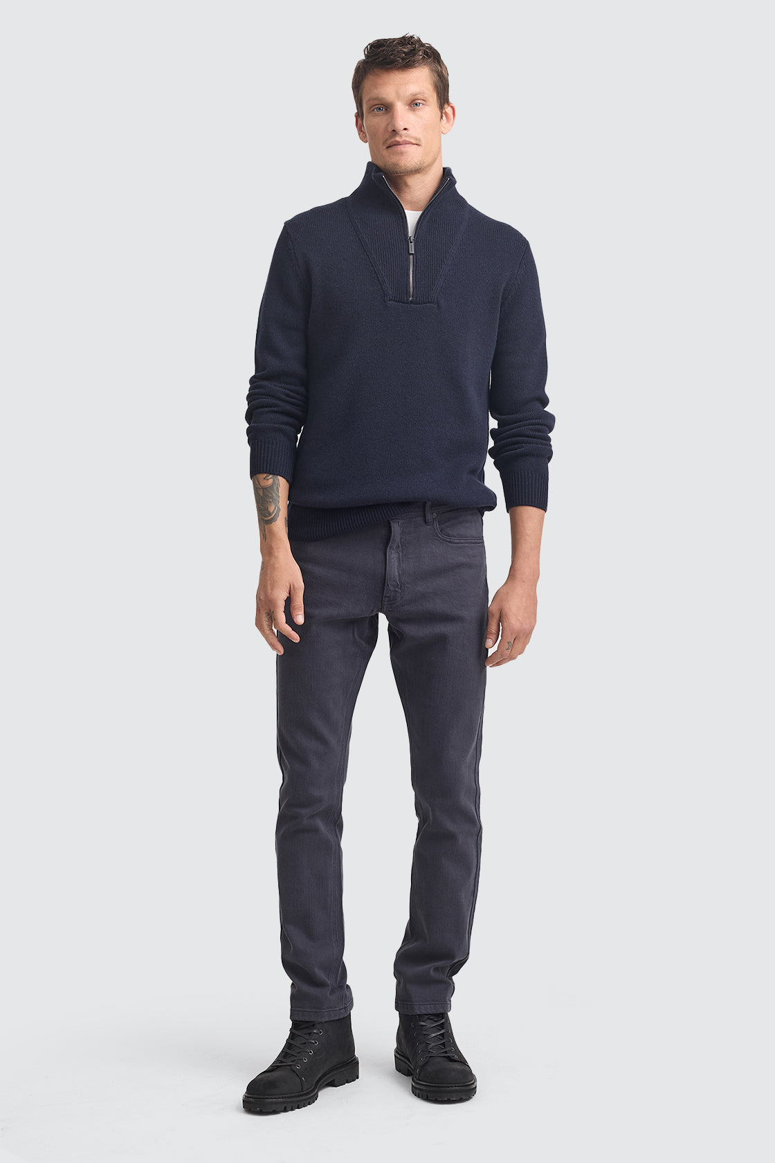 Toorallie Lambswool Half Zip French Navy