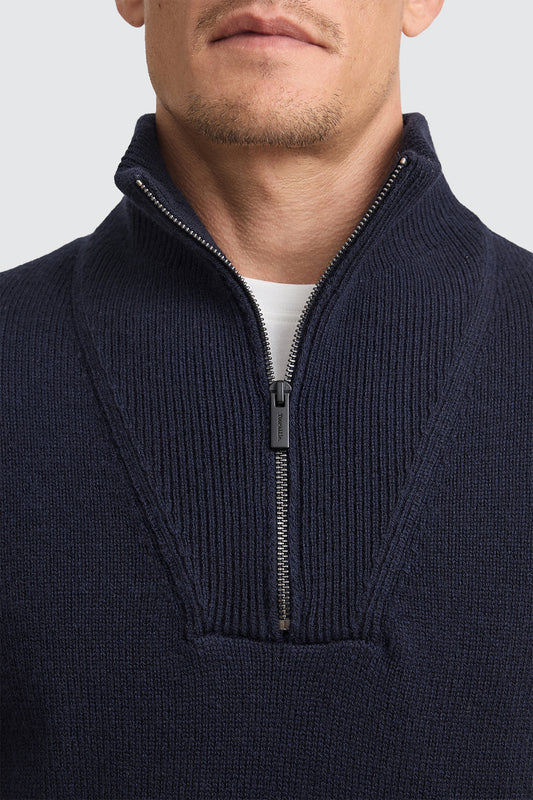 Toorallie Lambswool Half Zip French Navy