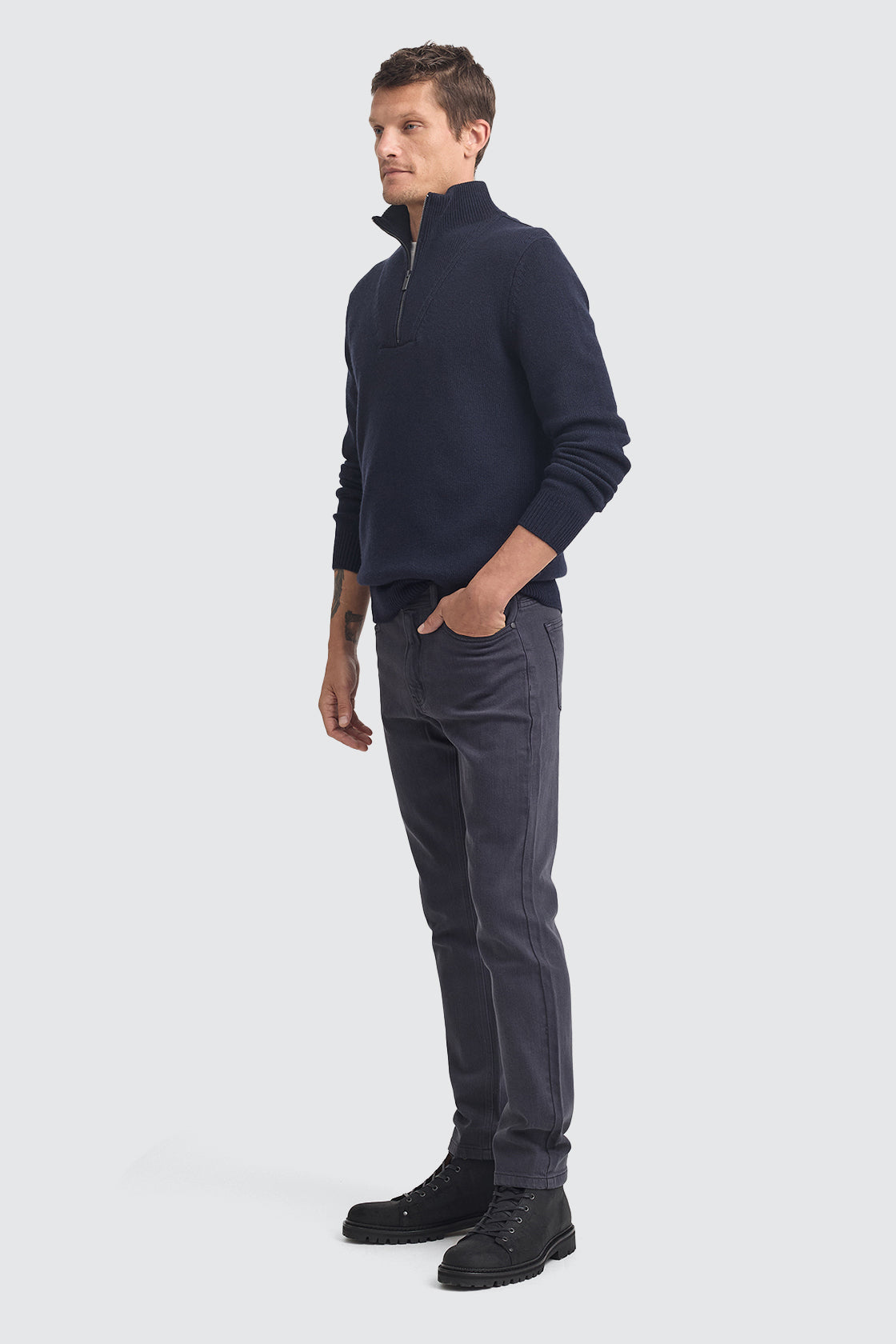 Toorallie Lambswool Half Zip French Navy