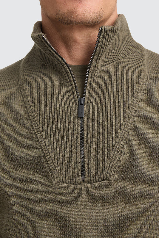 Toorallie Lambswool Half Zip Khaki