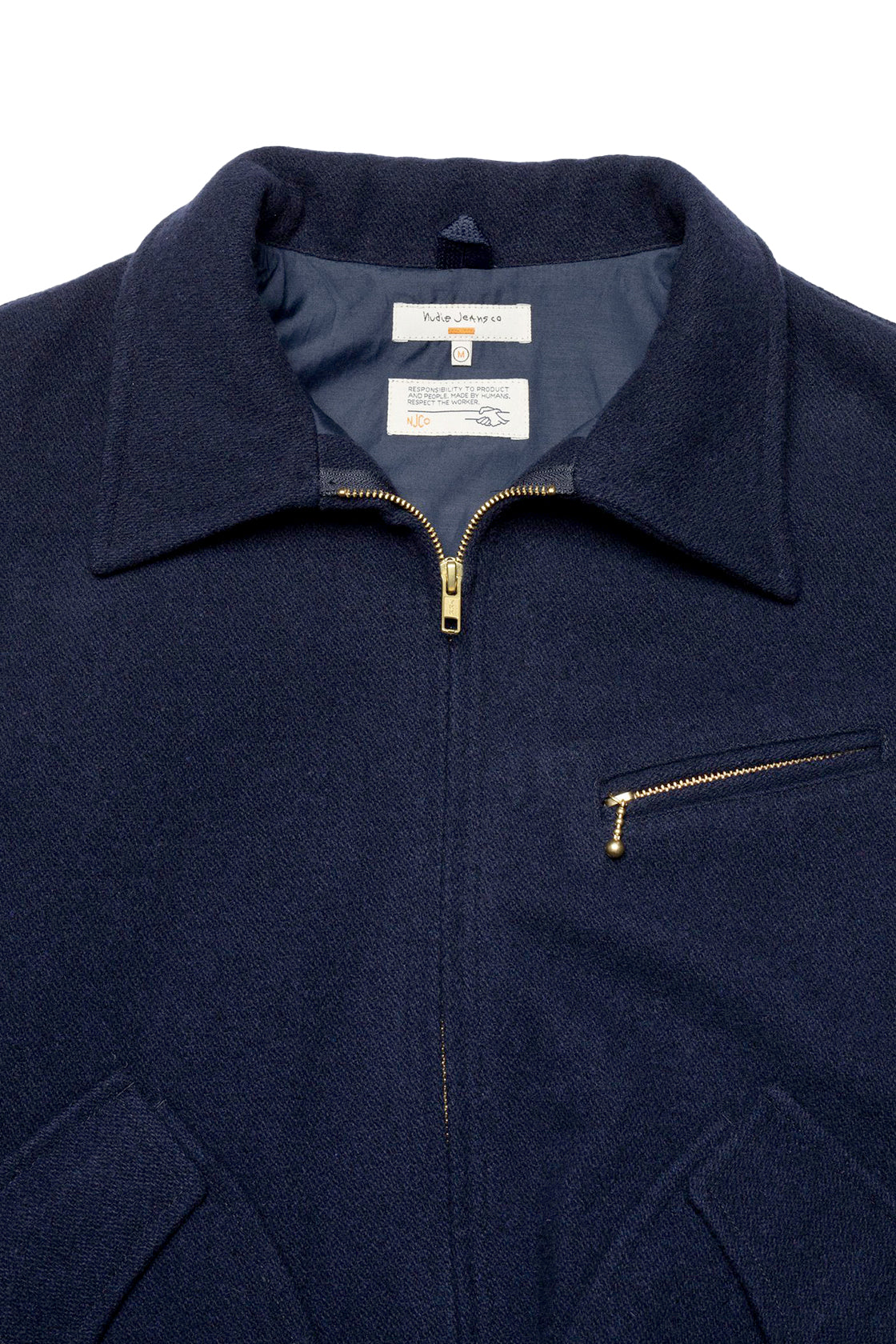 Nudie Jeans Blake Wool Zip Jacket Blueberry