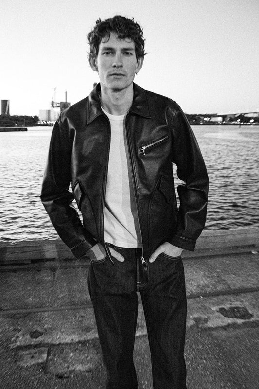 Nudie Jeans Blake Zip Leather Jacket Black