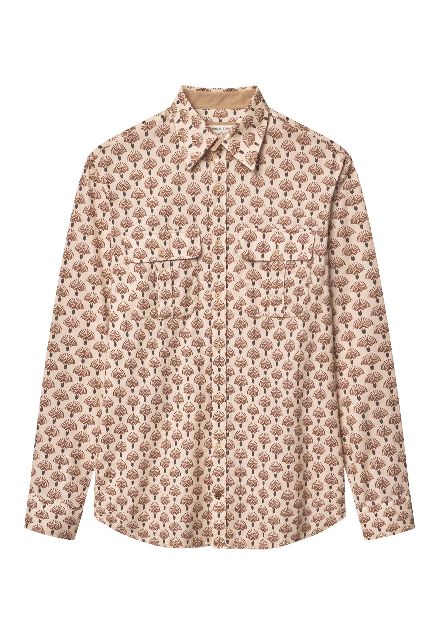 Colour & Sons LS Print Shirt Brown