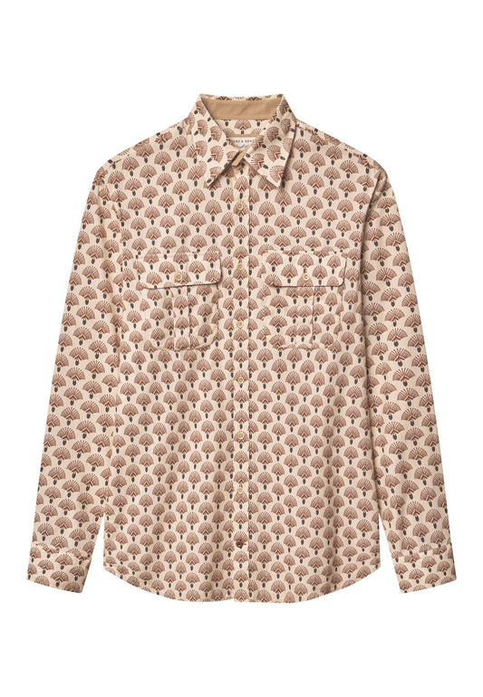 Colour & Sons LS Print Shirt Brown