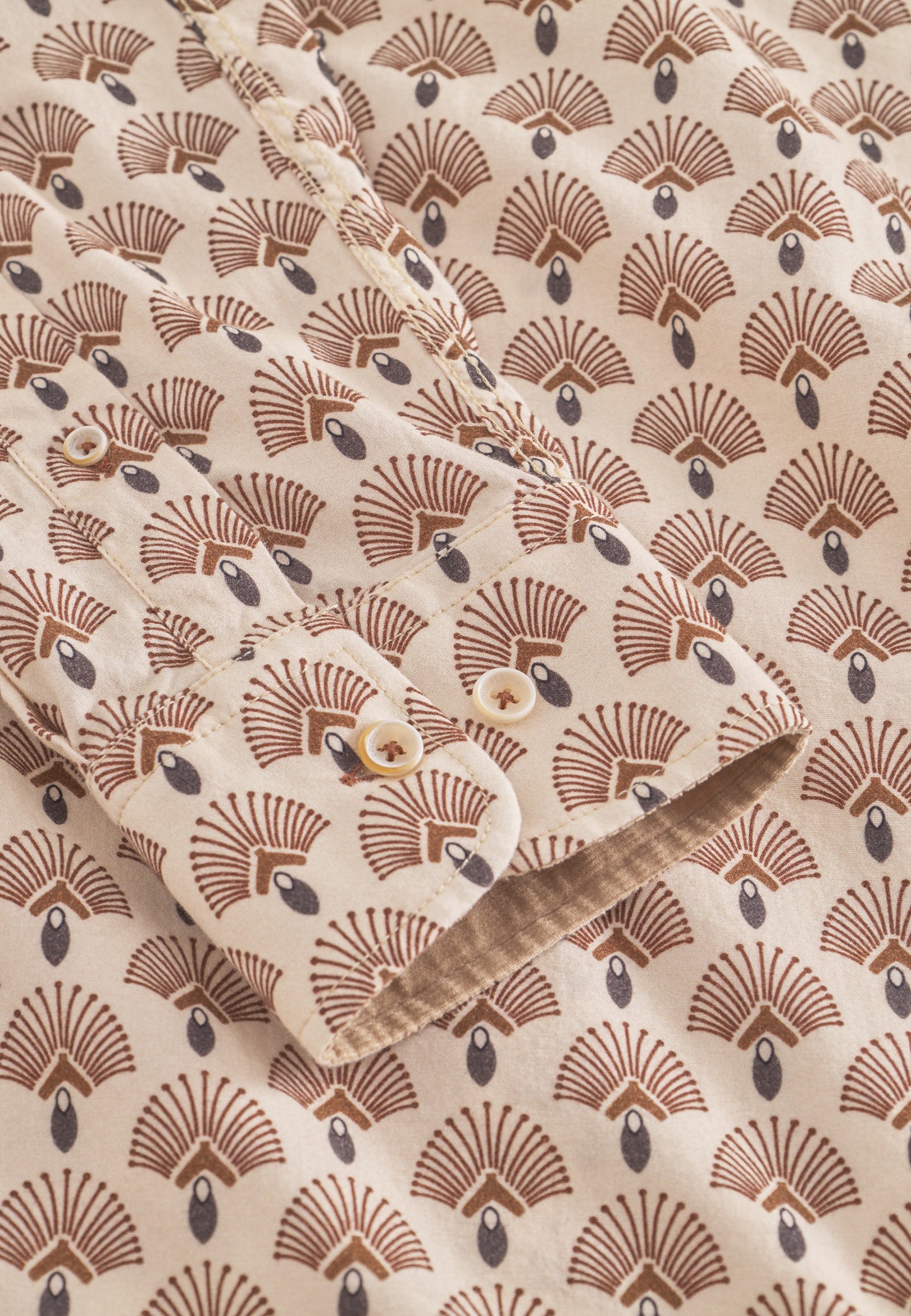 Colour & Sons LS Print Shirt Brown