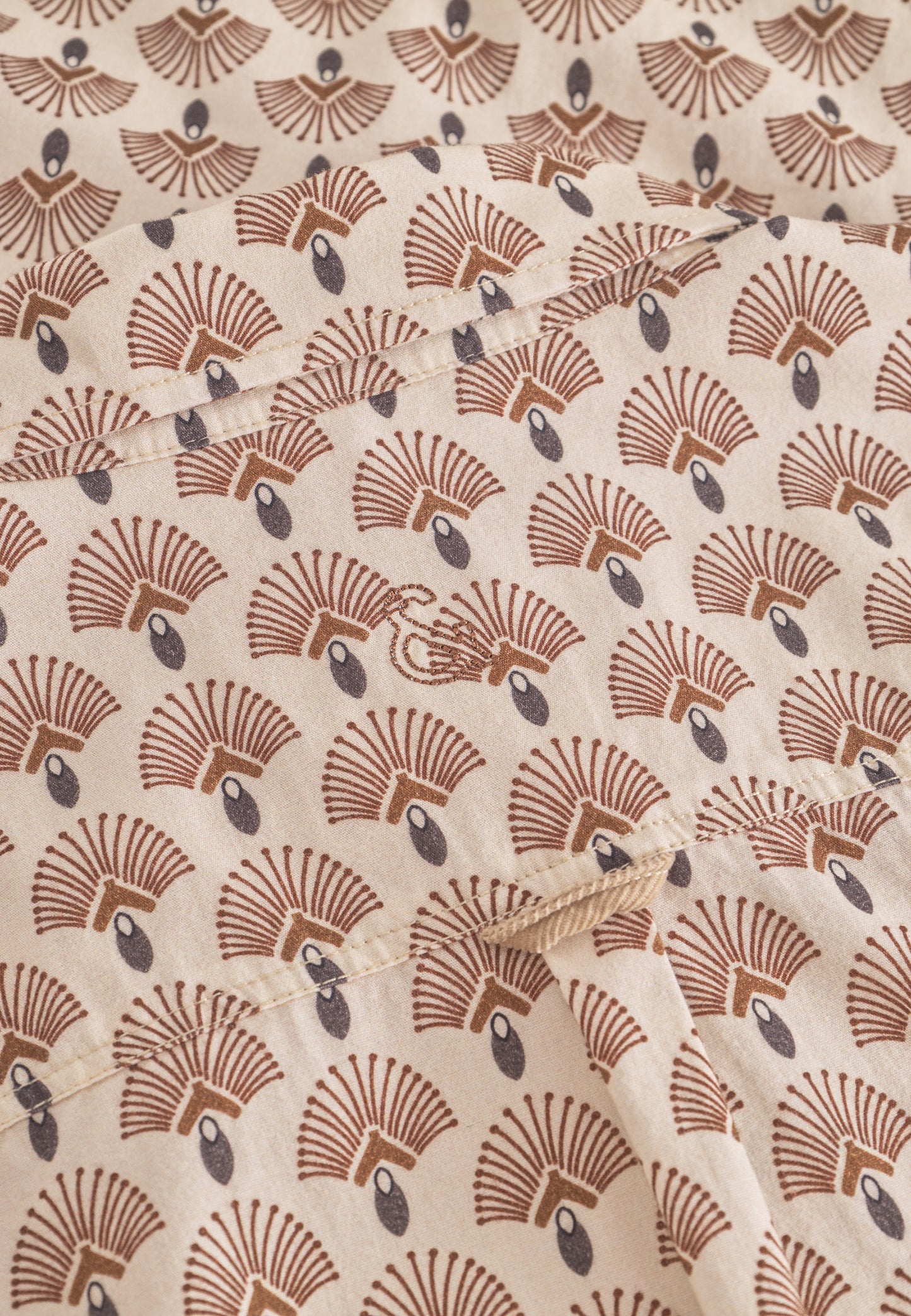 Colour & Sons LS Print Shirt Brown