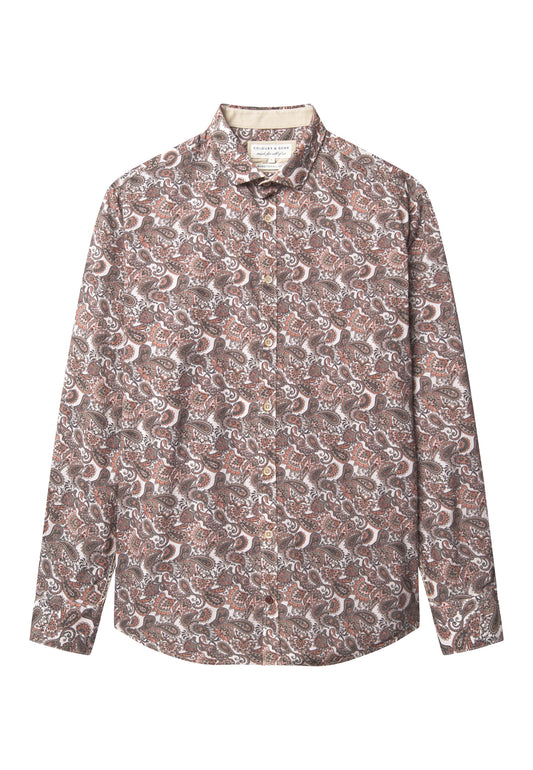 Colour & Sons Paisley Print LS Shirt Orange