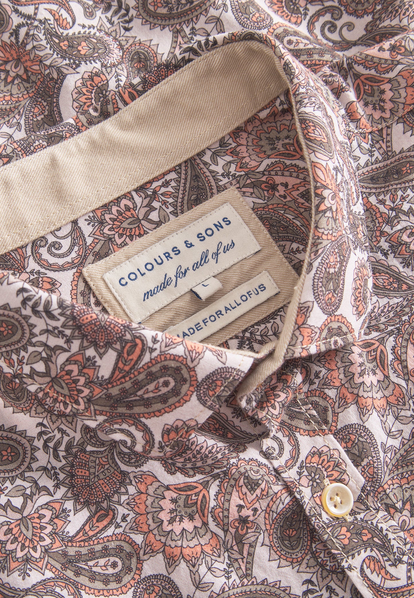 Colour & Sons Paisley Print LS Shirt Orange