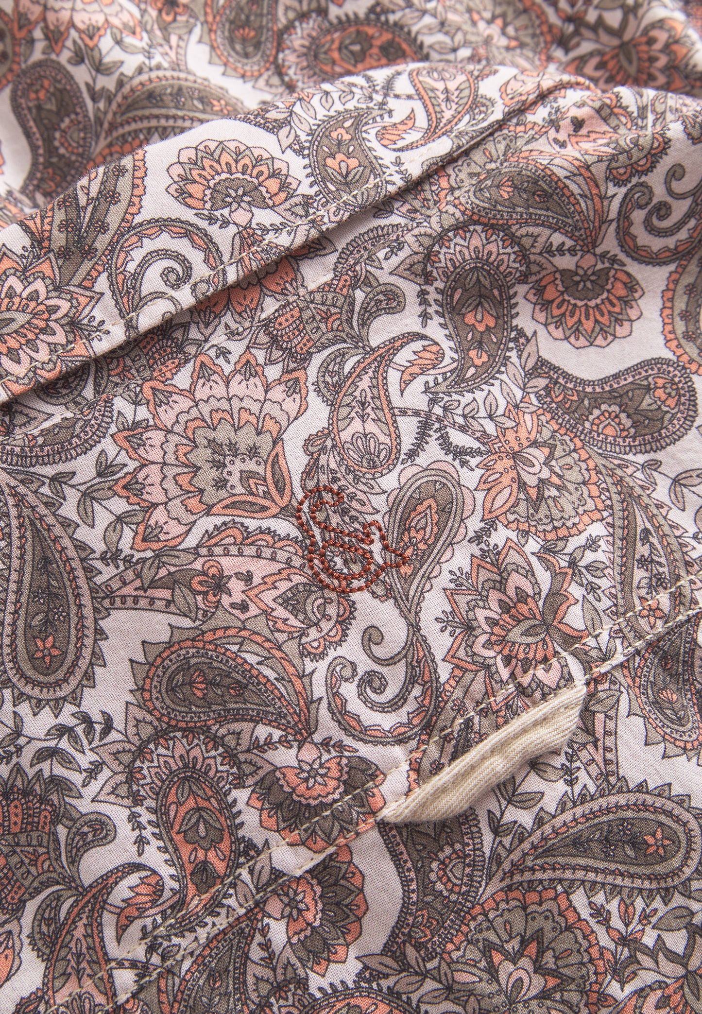 Colour & Sons Paisley Print LS Shirt Orange