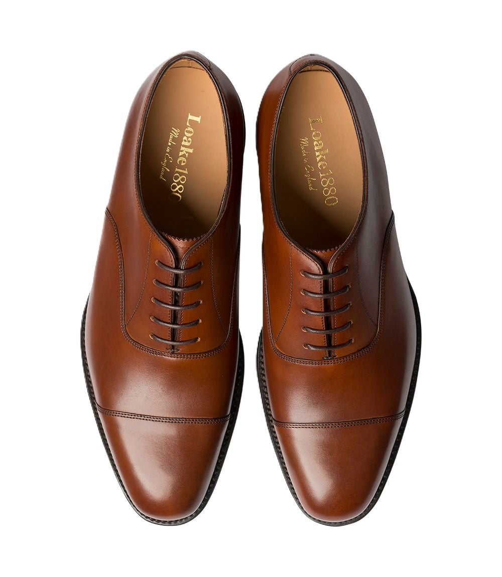 Loake Aldwych Leather Sole Oxford Shoe Mahogany