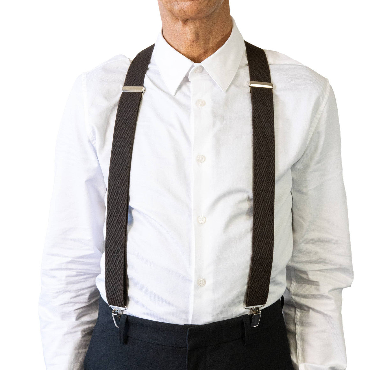 Buckle X-Back Plain Braces Brown