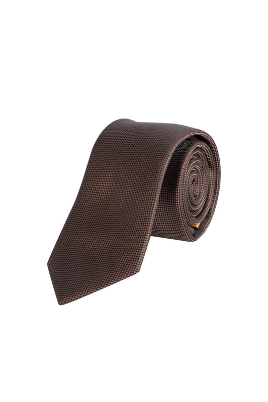 Carlo Visconti Chocolate Self Pattern Tie 7cm