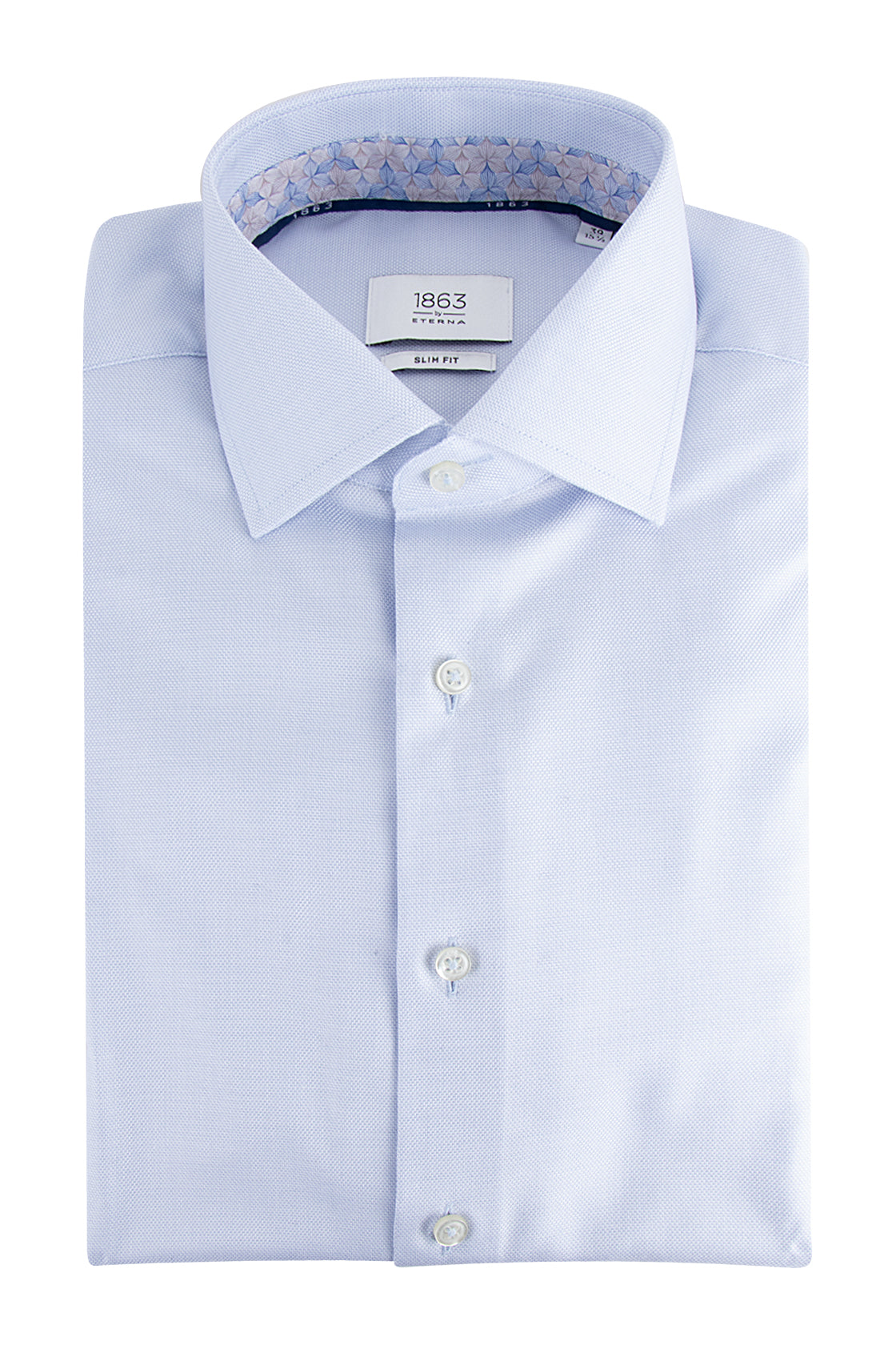 Eterna F649 SLIM Texture Shirt Lt Blue