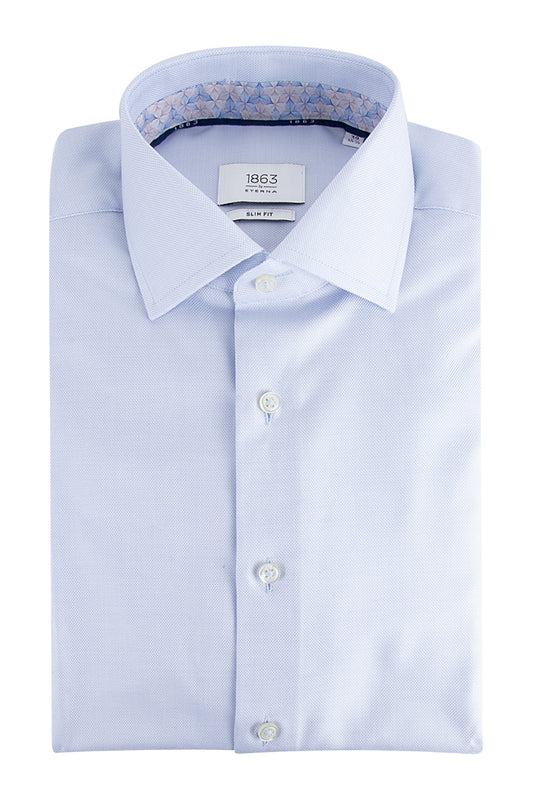 Eterna F649 SLIM Texture Shirt Lt Blue