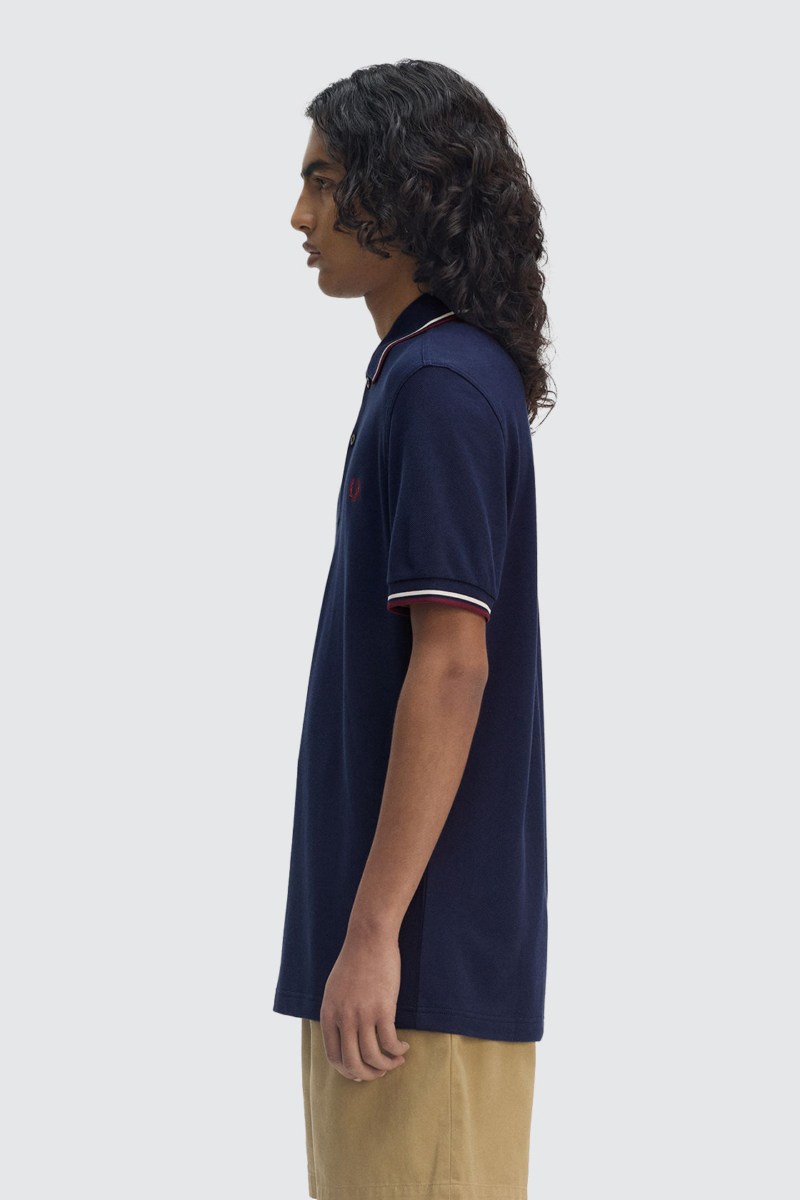 Fred Perry Twin Tipped Shirt Tennis Blue/Ecru/Oxblood