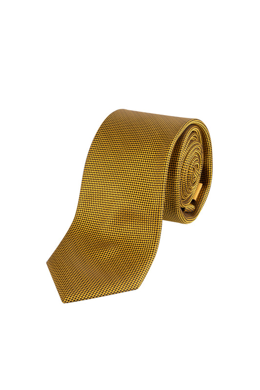 Carlo Visconti Gold Self Pattern Tie 7cm