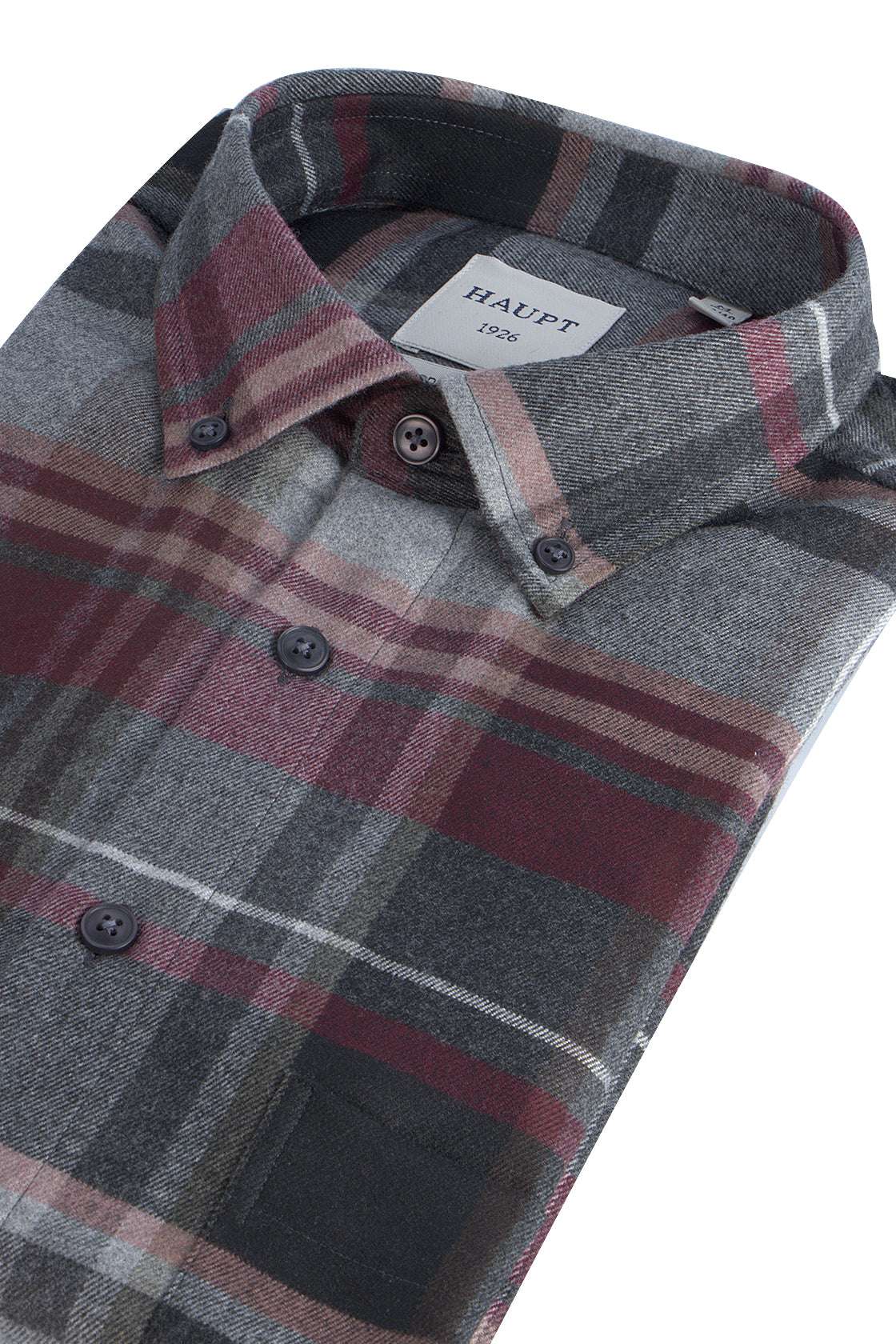 Haupt LS Check Shirt Grey/Red