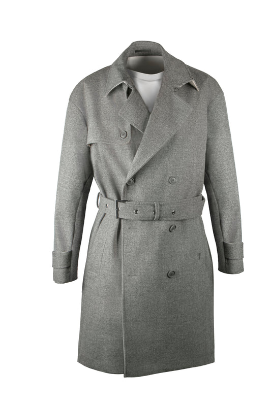 Hugo Boss Trench Coat Medium Grey