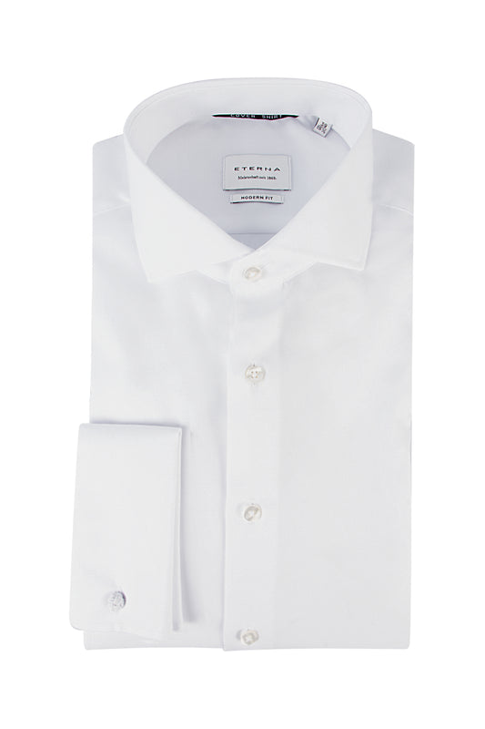Eterna Modern Fit Double Cuff Shirt White