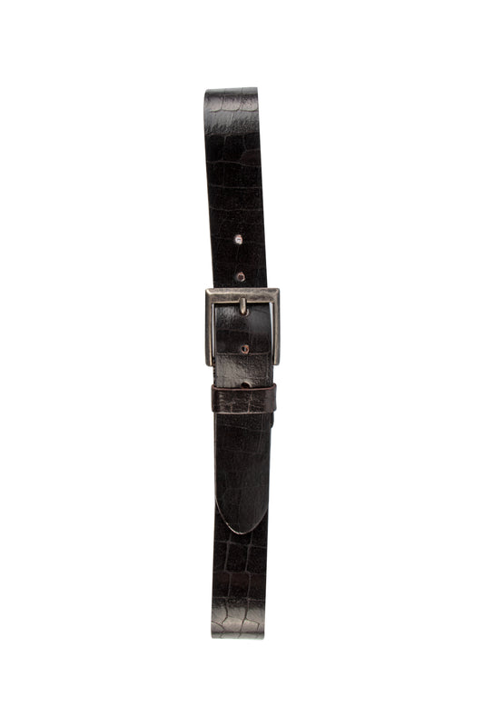 Meyer Croc Casual Belt Brown