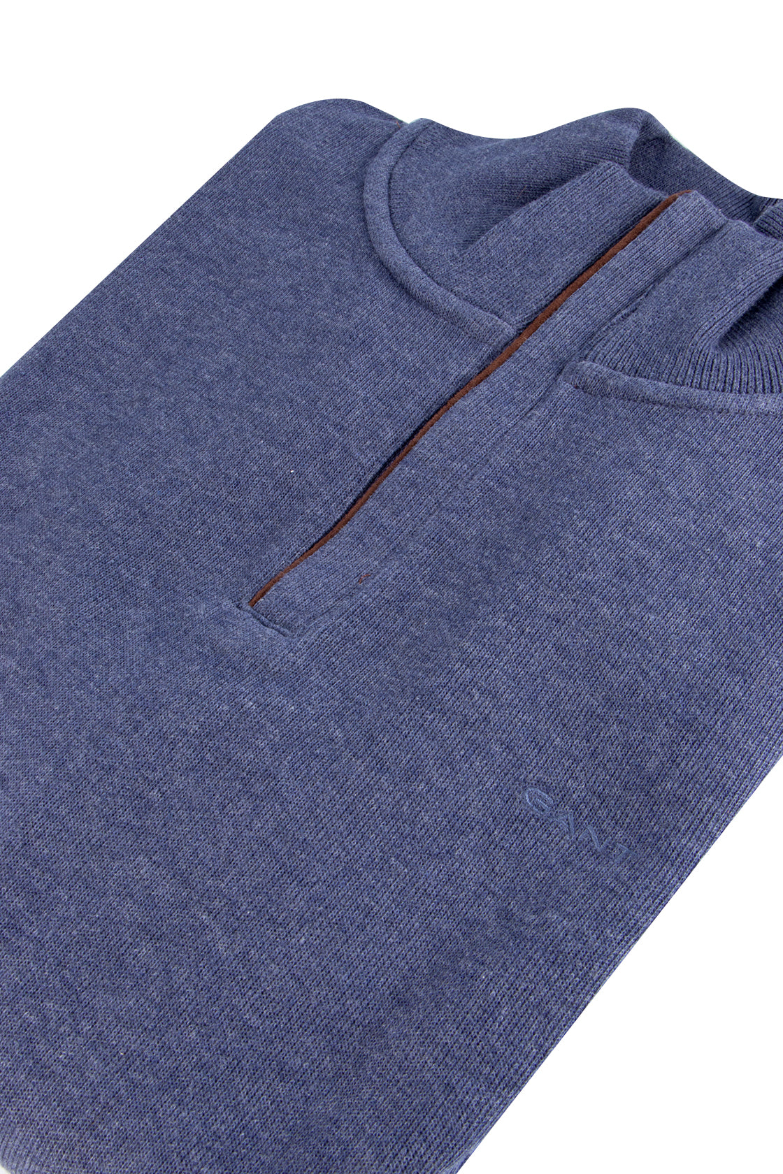 Gant Sacker Rib Half Zip Dark Jeans Blue